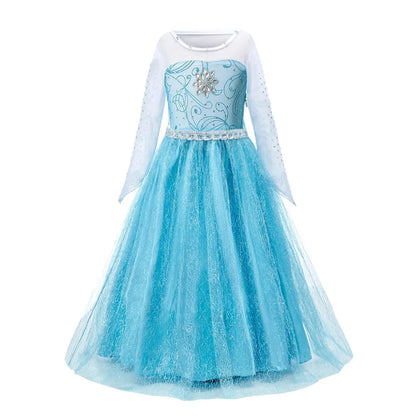 Girls Princess Dress Kids Cinderella Snow White Aurora Sofia Rapunzel Cinderella Halloween Costume Children Birthday Party Dress