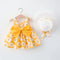 Summer Baby Girl Newborn Strap Dress Little Daisy Bow Baby Princess Dress Girl Children's Wear Comes With Same Hat