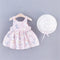 2PCS/SetsChildren's clothing girl's back sweet bow tie floral flowersmall daisy sleeveless dresshat as a gift