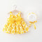 New Summer Girl Dress Sweet Sleeveless Small Flower Print Big Bow Cotton Cloth Dress Set of 2 Suitable for 0-3 Years Old