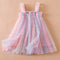 Baby Girls Clothes for Summer 1-5 Years Suspender Sleeveless Toddler Girls Dresses Rainbow Color Tulle Birthday Party Dress