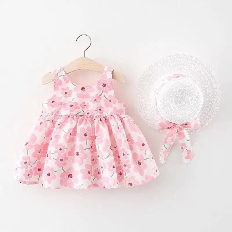 Summer New Children Comfortable Breathable Outing Fashion Girl Baby Dress with Big Bow on The Chest